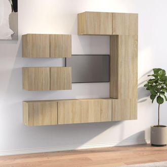 vidaXL Vidaxl - Set De Muebles Para Tv 6 Pzas Madera Contrachapada Roble Sonoma
