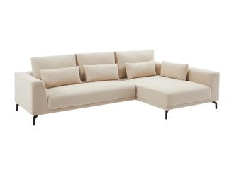 Vente-Unique Divano Angolare Destro In Tessuto Testurizzato Beige Tilania