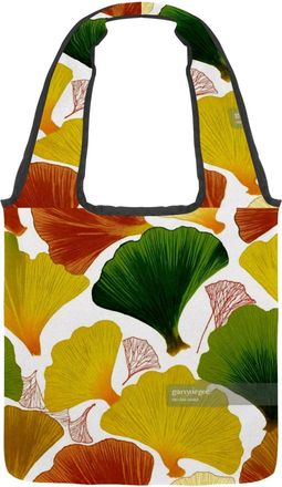 Generic Art Colorful Ginkgo Leaf Reversible Canvas Shoulder Tote - Double-Sided Print, 12oz Cotton, 27cm Drop, Fold-Flat Bag for Travel, Shopping, Street Outi