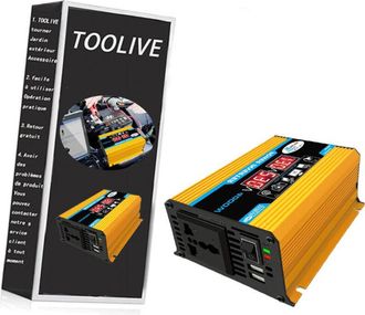 OEM Convertidor De 12 V A 220 V, Inversor De Coche De Onda Sinusoidal Pura De 4000 W, Convertidor De Cc De 12 V A 220 V/110 V Con Pantalla De Doble Voltaj