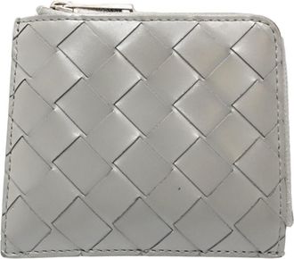 Bottega Veneta Gray Intrecciato Coin Purse/Coin Case (Pre-Owned)