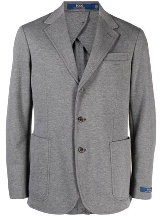 Polo Ralph Lauren single-breasted cotton-blend blazer - Grey