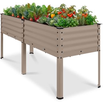 Best Choice Products 72x24x30in Non Toxic Elevated Galvanized Metal Garden Bed Corner Protectors