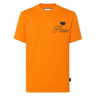 Philipp Plein Camiseta Cuello Redondo Manga Corta - Tops - Hombre - Naranja - 4XL