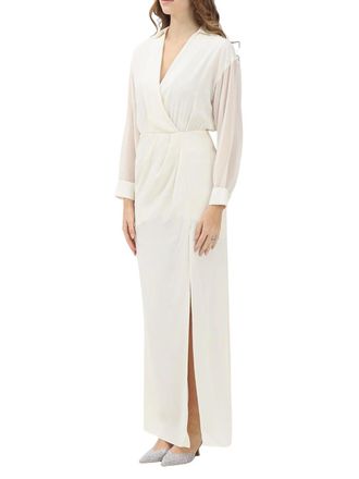 Simona Corsellini White Acetate Silk Long Dress