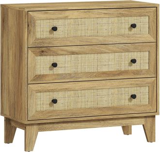 HOMCOM C&oacute;moda para dormitorio 80x35x76 cm madera natural