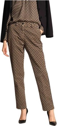 Mason's New York dames chino broek van velvet met geometrisch design - Dames - Chinos - Veelkleurig - XL - Broeken