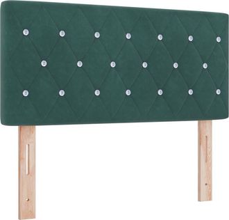 vidaXL Cabecero Led Argyle Con Cabecera Verde Oscuro 90 Cm Terciopelo Vidaxl