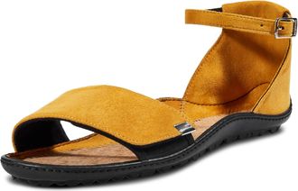 Leguano Barfussschuh LEGUANO, Damen, Gr. 36, gelb (senfgelb), Lederimitat, Textil, Velourslederimitat, Schuhe Barfussschuh, Sommerschuh, Sandale, Sandalette, 