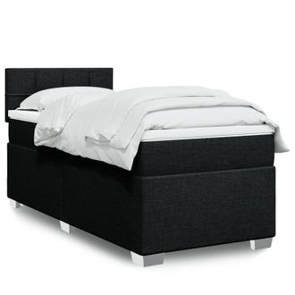vidaXL Cama Box Spring Con Colch&oacute;n Tela Negro 80x200 Cm Vidaxl