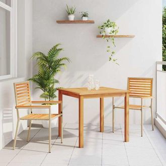 vidaXL Conjunto De Comedor De Jard&iacute;n 3 Pcs Beige Polirat&aacute;n Vidaxl