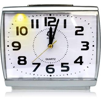 OEM Sveglia Analogica, Sveglia Quadrata Di Grandi Dimensioni, Movimento Silenzioso Di Alta Qualit&agrave;, Specchio In Plastica Trasparente, Con Luce Notturna, S