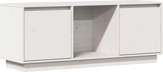 vidaXL Vidaxl - Mueble para tv de madera maciza de pino blanco 110,5x35x44 cm
