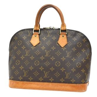 Louis Vuitton Alma Handbag Monogram Canvas Brown Leather Handbag (Pre-Owned)