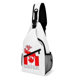 Generic Canada Moose Mens Crossbody Chest Sling Bag for Travel Hiking Lightweight Shoulder Bags with Small Side