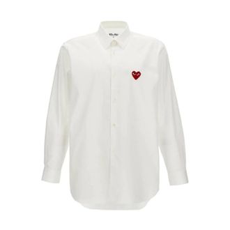 Comme Des Gar&ccedil;ons Casual Shirts, male, White, Size: XL Logo-detail Shirt