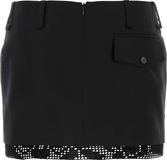 Magda Butrym Womens Black Silk Mini Skirt Exterior: Lining: Gonne