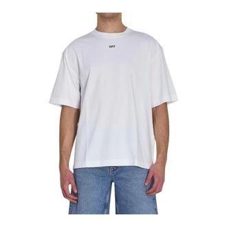 Off-white Tops, Heren, Wit, L, Katoen, Stencil Logo Katoenen T-shirt