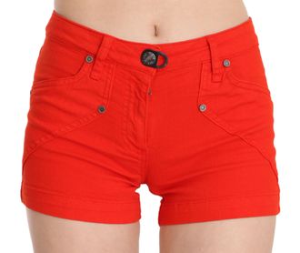 Plein Sud Oranje Mid Waist Katoenen Denim Mini