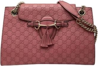 Gucci Pre-owned Emily Schoudertas - Dames - Pre-owned - Roze - Maat: ONE Size Leer