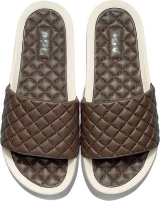 Athletic Propulsion Labs Womens Lusso Slide Sandal In Chocolate / Pristine
