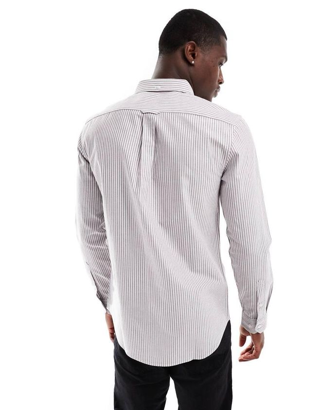 Farah Brewer Camicia Uomo Oxford Slim Fit In Cotone Biologico, Logo Ricamato