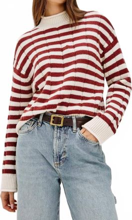 Rails Corrine Long Sleeve Striped Sweater In Ivory/russet