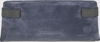 Brunello Cucinelli Clutch Essence Brunello Cucinelli in camoscio con monile