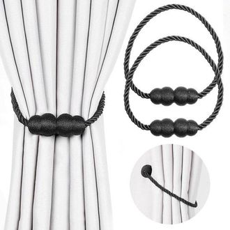 OEM Ganchos Magn&eacute;ticos Para Cortinas (2 Unidades) - Negros - Para Uso Interior Y Exterior