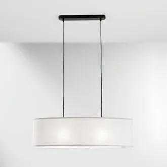 Luce-Ambiente-Design Lámpara de techo de metal con difusor de tela blanca 150x78 cm