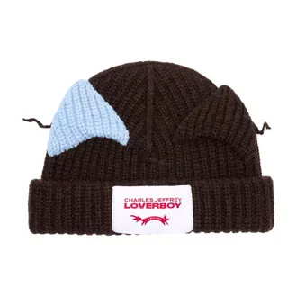 Charles Jeffrey Loverboy Unisex 062130106-Brw Chunky Ears Wool Beanie Brown