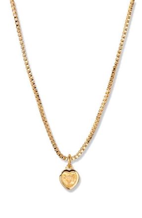 Brook & York Mackenzie Birthstone Heart Pendant Necklace in Gold/November at Nordstrom