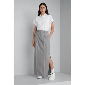 Brunello Cucinelli Light Grey Wool Skirt, Brand Size 44 (US Size 10)