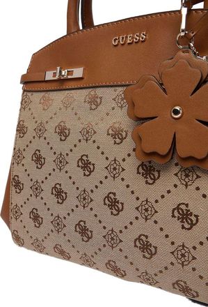 Guess Womens Satchel Bag Latte Logo Polyester - Satchel-Bags