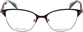 Rag & Bone Ladies Purple Rectangular Eyeglass Frames RNB3049