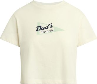 Favorite Daughter Dads Favorite Crop T-Shirt in Gardenia/Mint at Nordstrom, Size X-Small