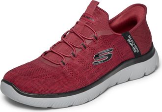 Skechers Mens Summits Key Pace Hands Free Slip-in Loafer, Red/Black, 11 Wide