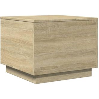 vidaXL Vidaxl - Mesa De Centro Con Luces Led Roble Sonoma 50x50x40 Cm