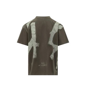 44 Label Group Logo-Embroidered Cotton T-Shirt - Grey