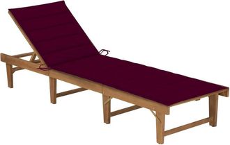 vidaXL Folding Sun Lounger with Cushion Solid Acacia Wood