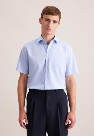 Seidensticker Businesshemd SEIDENSTICKER Schwarze Rose, Herren, Gr. 3XL (47), normale &Auml;rmell&auml;ngen, blau (hellblau), 100% Baumwolle, unifarben, regular fit, gerader 