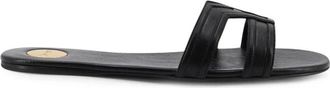Saint Laurent Sliders, female, Black, Size: 7 1/2 US Leather Slides