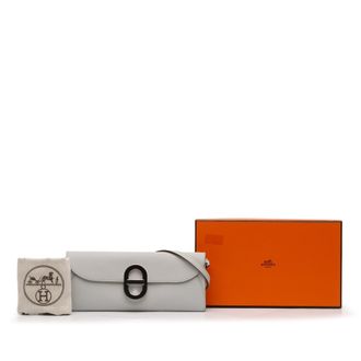 Herm&egrave;s Gris Pale Epsom Maillon To Go Wallet