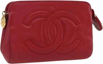 Chanel Pre-owned Clutches, female, Red, Size: ONE SIZE Pre-owned Vintage Pouch