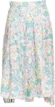 Thom Browne silk floral marine motif midi skirt
