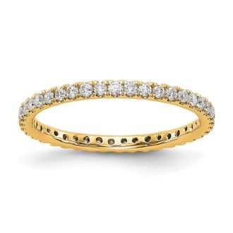 Diamond2Deal 14k Yellow Gold Lab Grown Diamond Eternity Wedding Band Ring 1/2Ct Clarity- VS Color- G-H