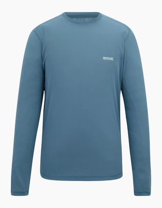 Regatta Mens Regatta Mens Mindo Logo Long-Sleeved T-Shirt - Blue - Size: 42