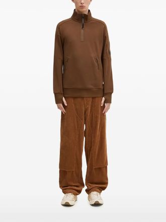 C.P. Company half-zip pocketed sweatshirt - Brown