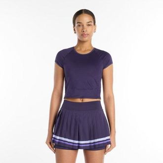 New Balance Mujer Tournament Novelty Top en P&uacute;rpura, Poly Knit, Talla XL