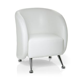 hjh OFFICE sill&oacute;n tapizada Piel sint&eacute;tica Blanco